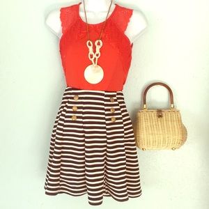 Nautical striped skirt